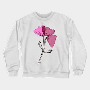 3 poppies & 1 face - muted pink Crewneck Sweatshirt